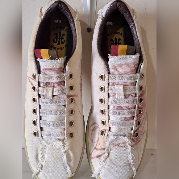 L.A.M.B GWEN STEFANI SNEAKER ROYAL ELASTICS WHITE CANVAS SLIP ON PINK SHOES 9 - Picture 6 of 7
